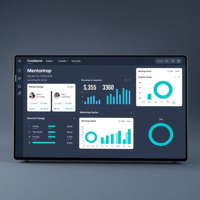 Mentorstation Produkt-Dashboard mit Mentoring-Matches und Fortschritts-Charts